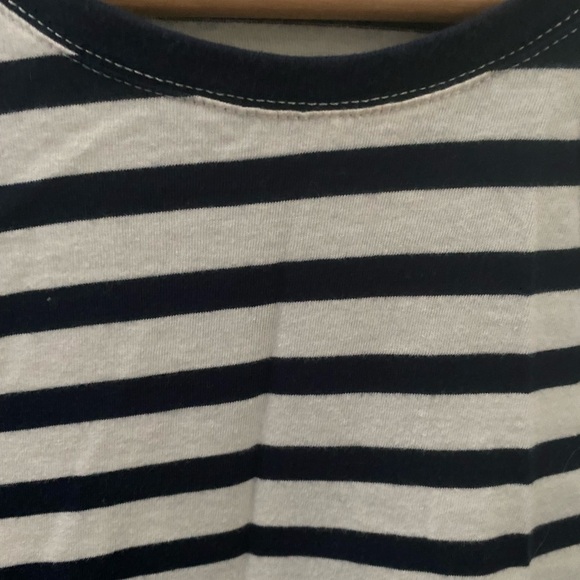 Madewell Whisper Cotton Long-Sleeve Crewneck Tee Navy/White - Picture 4 of 5